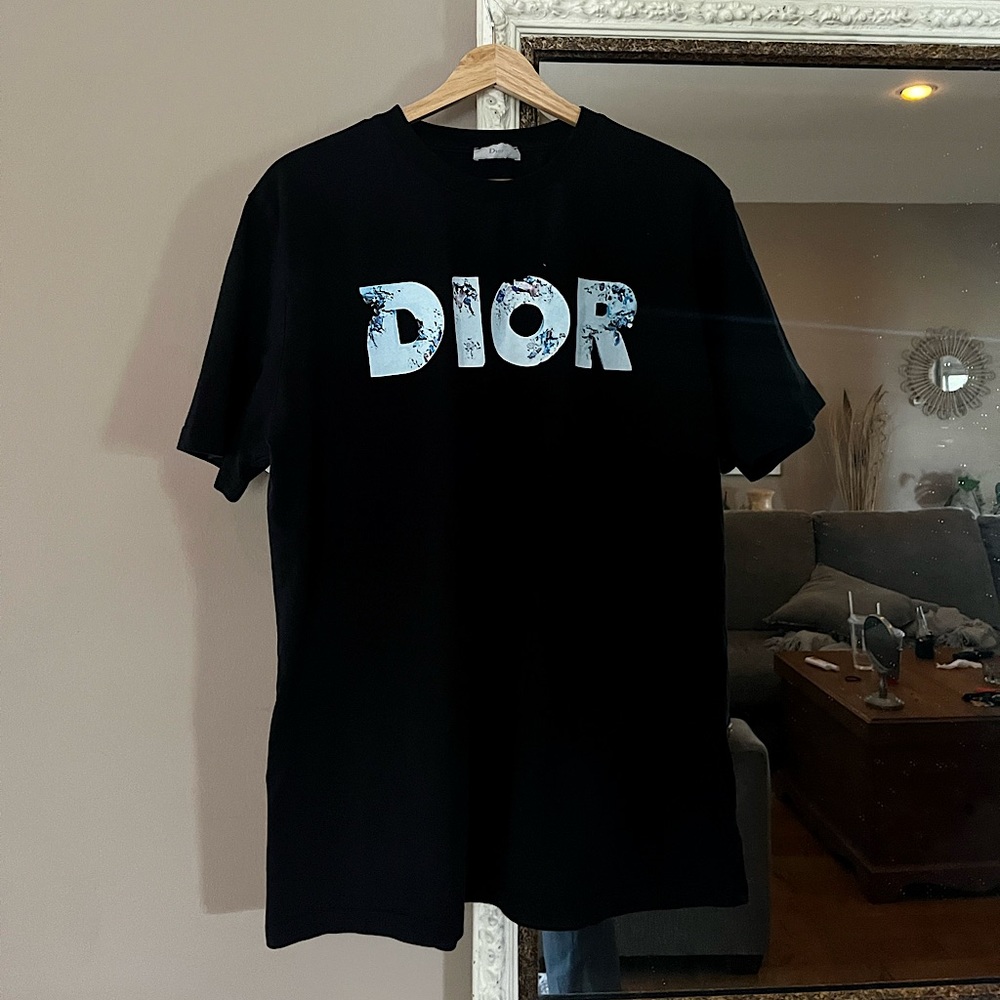 DIOR x Daniel Arsham eroded logo T-shirt